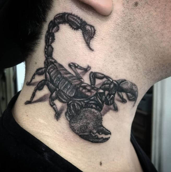 Scorpion Neck Tattoo