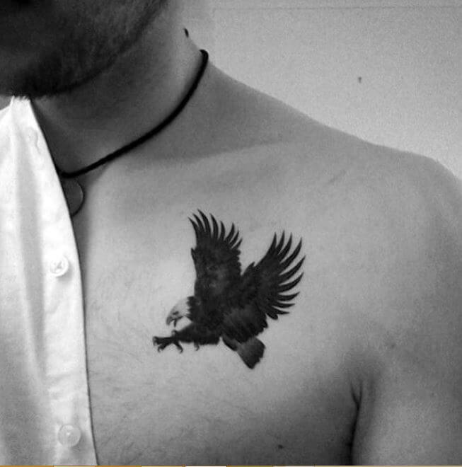 Small Eagle Tattoos On Chest