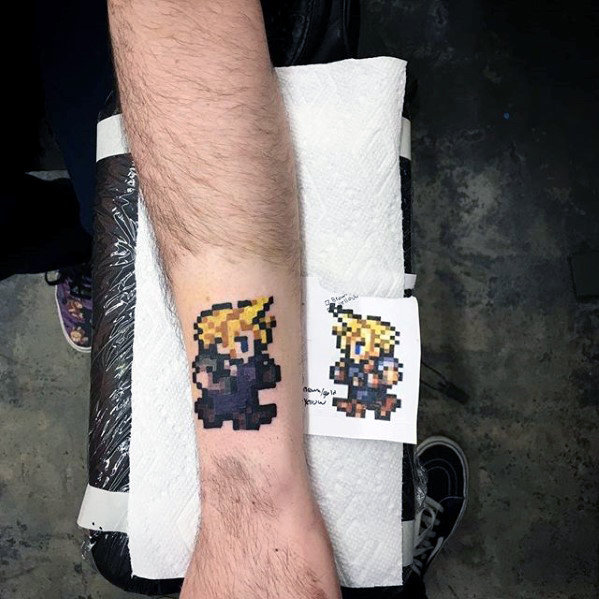 Small Simple Final Fantasy Tattoo Ideas For Guys On Forearm