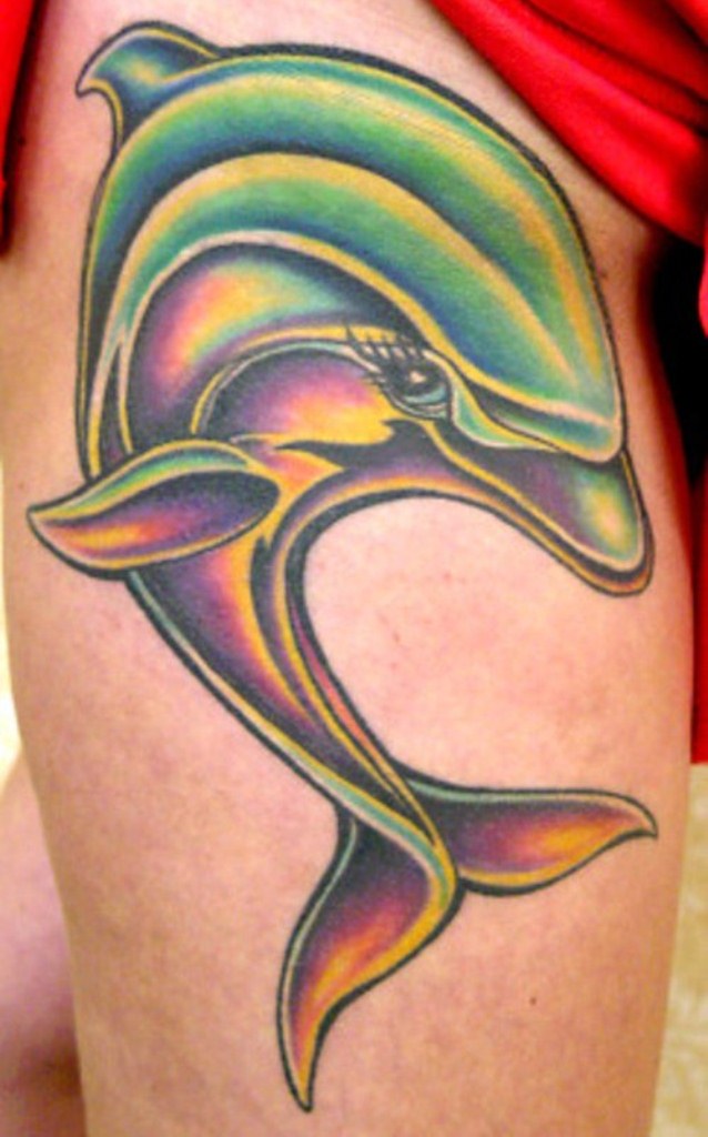 01 Dolphin Rainbow Tattoo