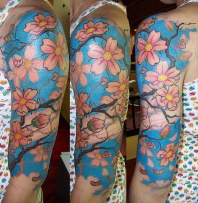 13 Japanese Flower Tattoo Sleeve