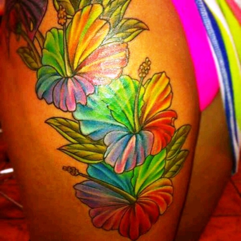 16 Rainbow Flower Tattoo