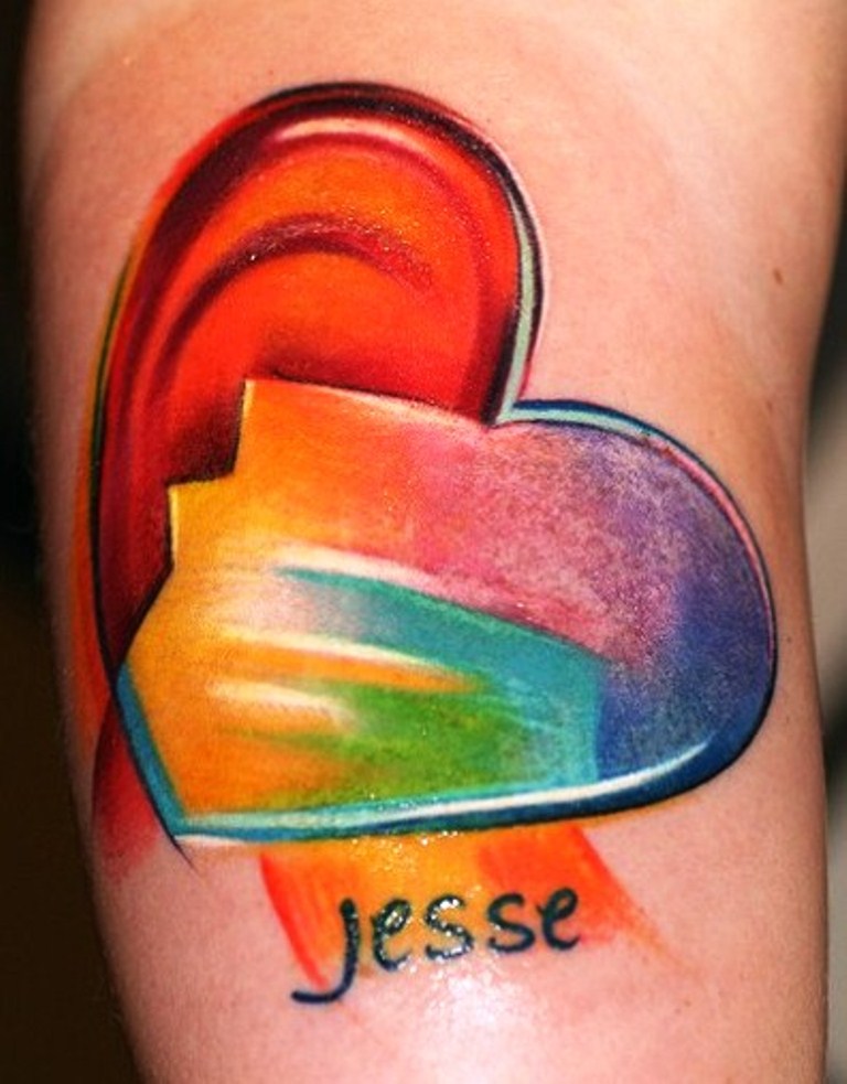 17 Rainbow Heart Tattoo