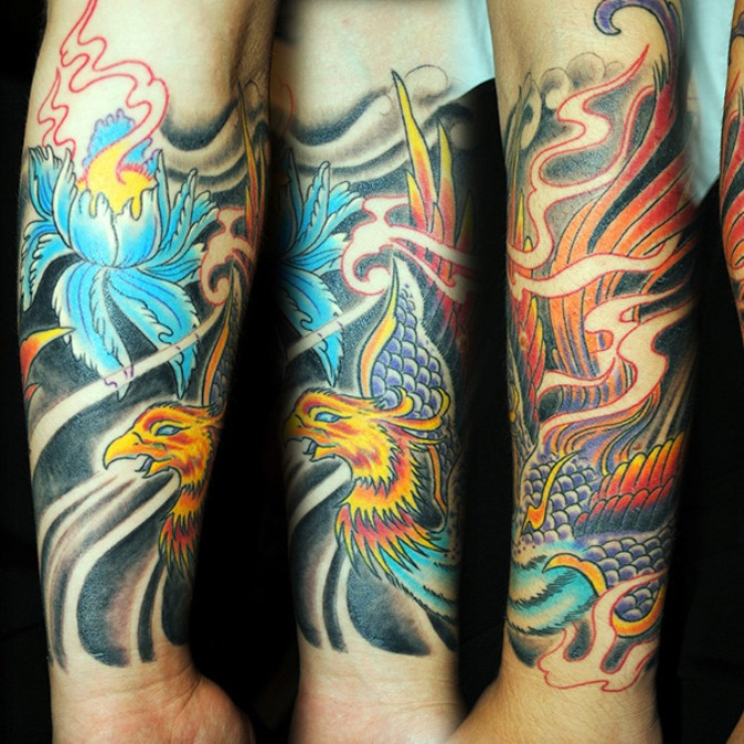 20 Japanese Phoenix Tattoo Half Sleeve