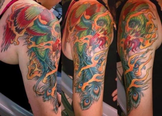 21 Japanese Phoenix Tattoo Sleeve