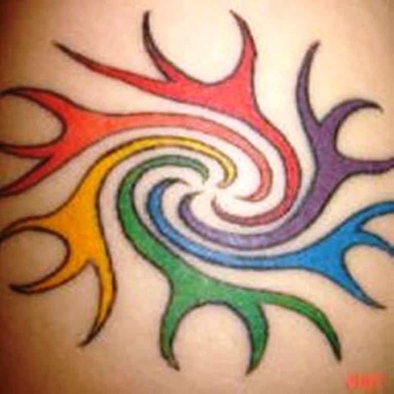 31 Rainbow Sun Tattoo