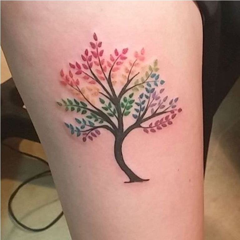 36 Rainbow Tree Tattoo