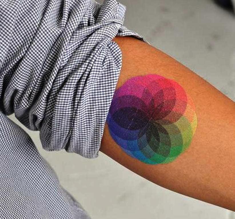 38 Rainbow Watercolor Tattoo