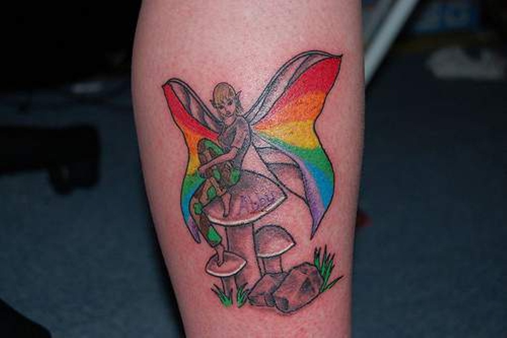 40 Rainbow Wings Tattoo