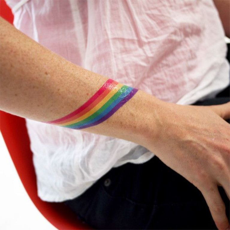 41 Rainbow Wrist Tattoo