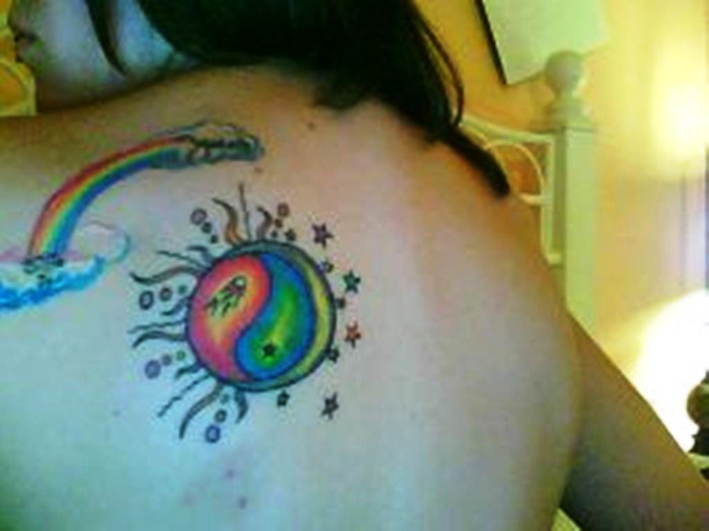 42 Rainbow Yin Yang Tattoo