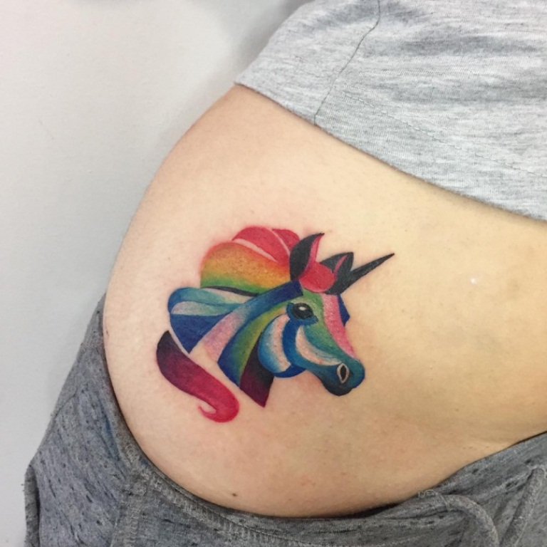44 Unicorn Rainbow Tattoo