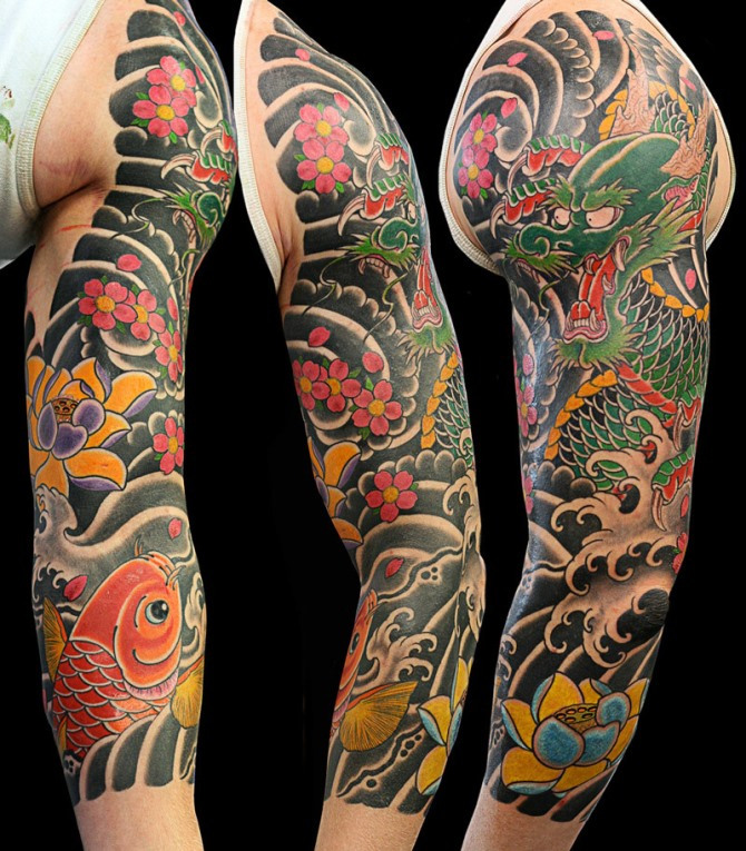 60 Traditional Japanese Sleeve Tattoo