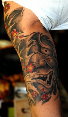 Japanese Dmon Tattoo Sleeve