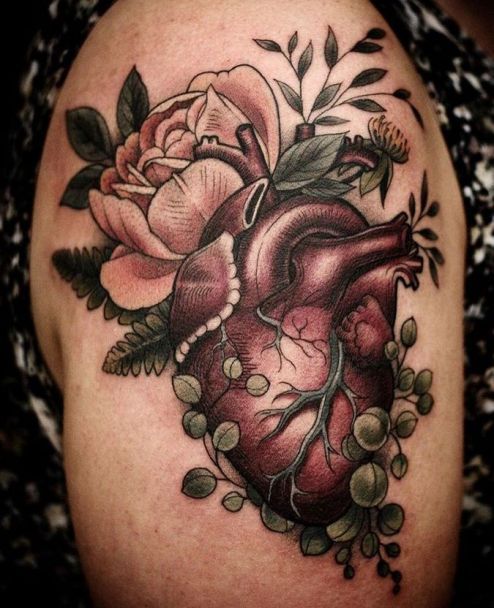 Anatomical Heart Tattoo Designs For Guys With Meaning (40)