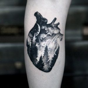 anatomical heart tattoos for men