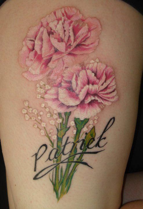 Carnation Flowers Tattoos (2)