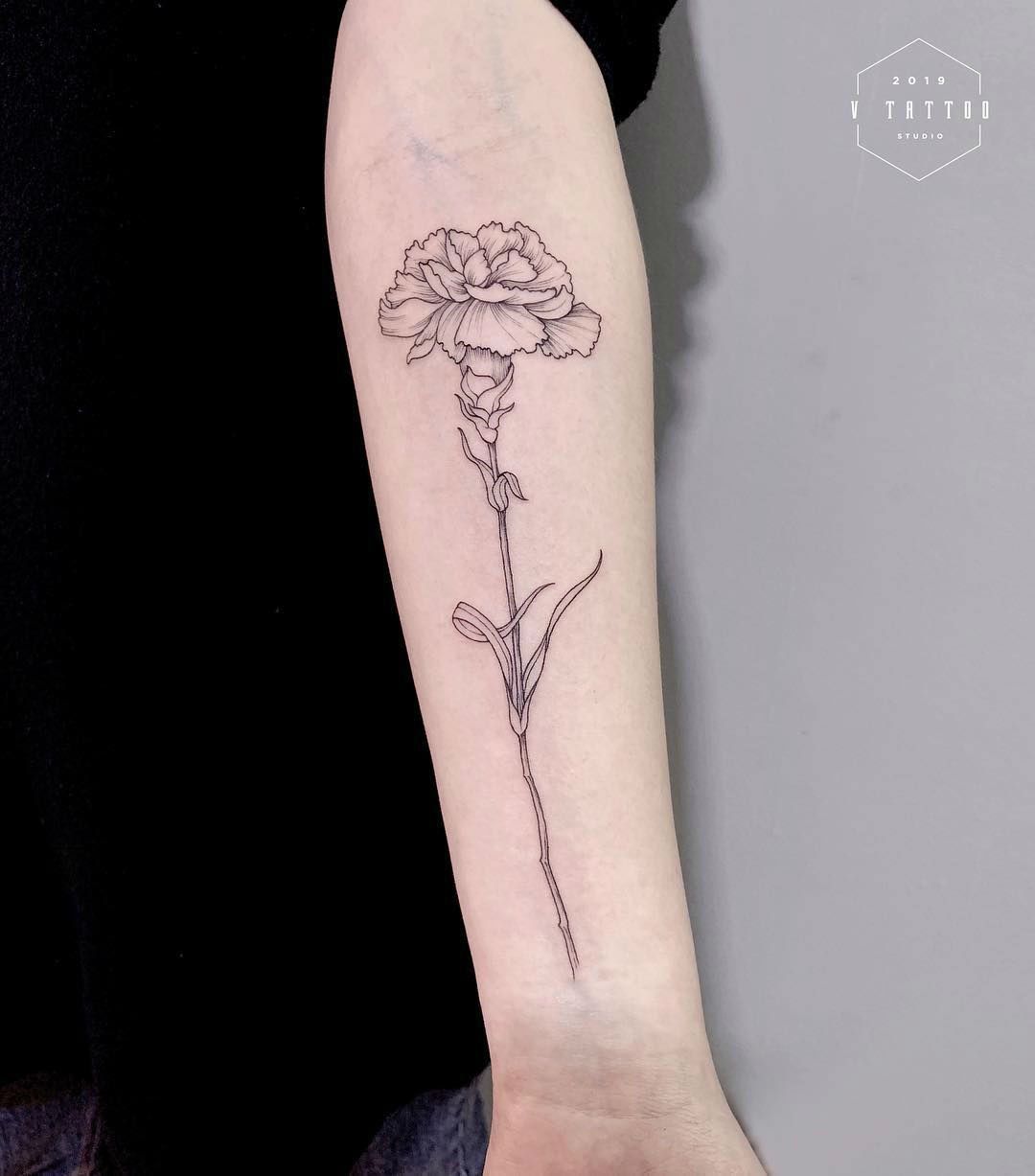 Carnations Flowers Tattoos (8)
