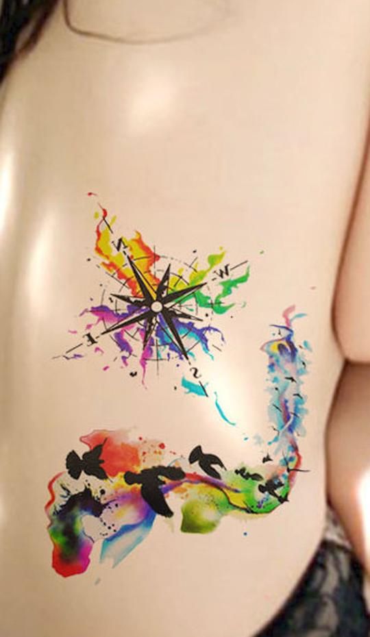 stretch mark rainbow tattoos.