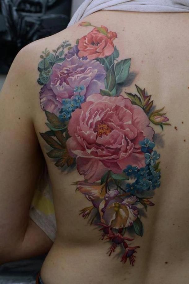 Rose And Carnation Tattoo (1)
