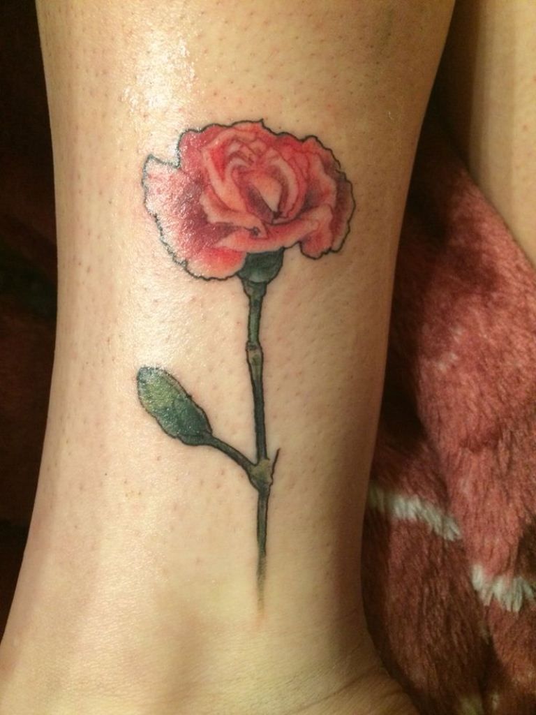 Rose And Carnation Tattoo (6)