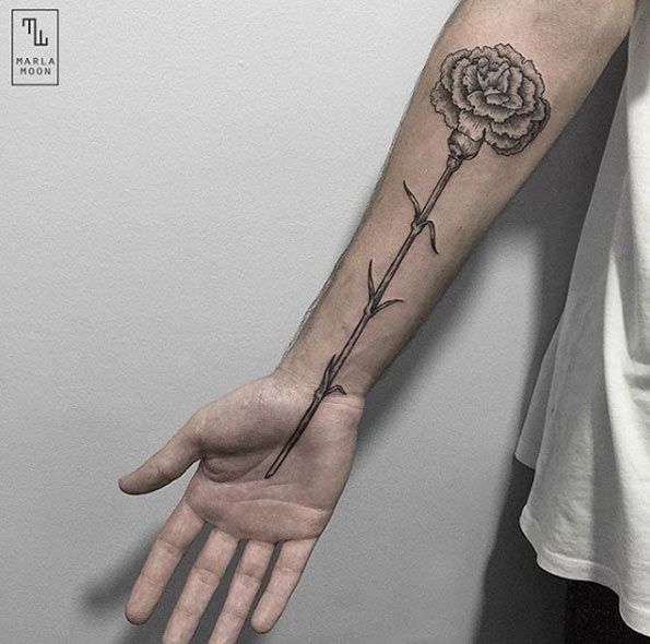 Small Carnation Tattoo (8)
