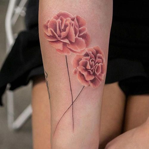 Small Carnation Tattoo (9)