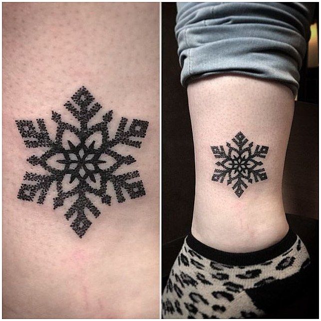 Snowflake Tattoo White Ink (4)