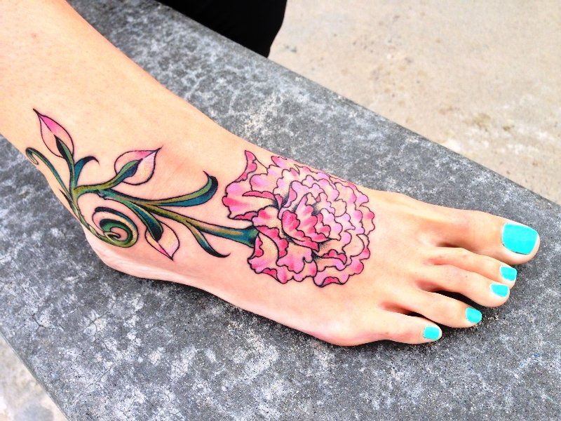 Traditional Carnation Tattoo (11)