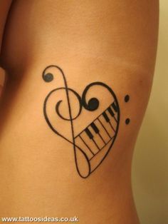 Treble Clef Heartbeat Tattoo (1)