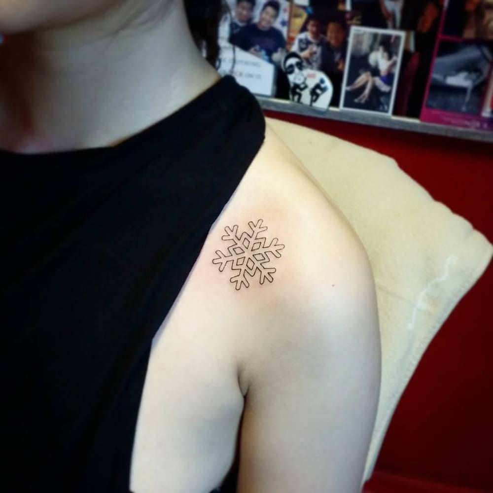 White Ink Snowflake Tattoo (10)