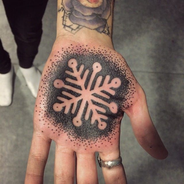 White Ink Snowflake Tattoo (3)