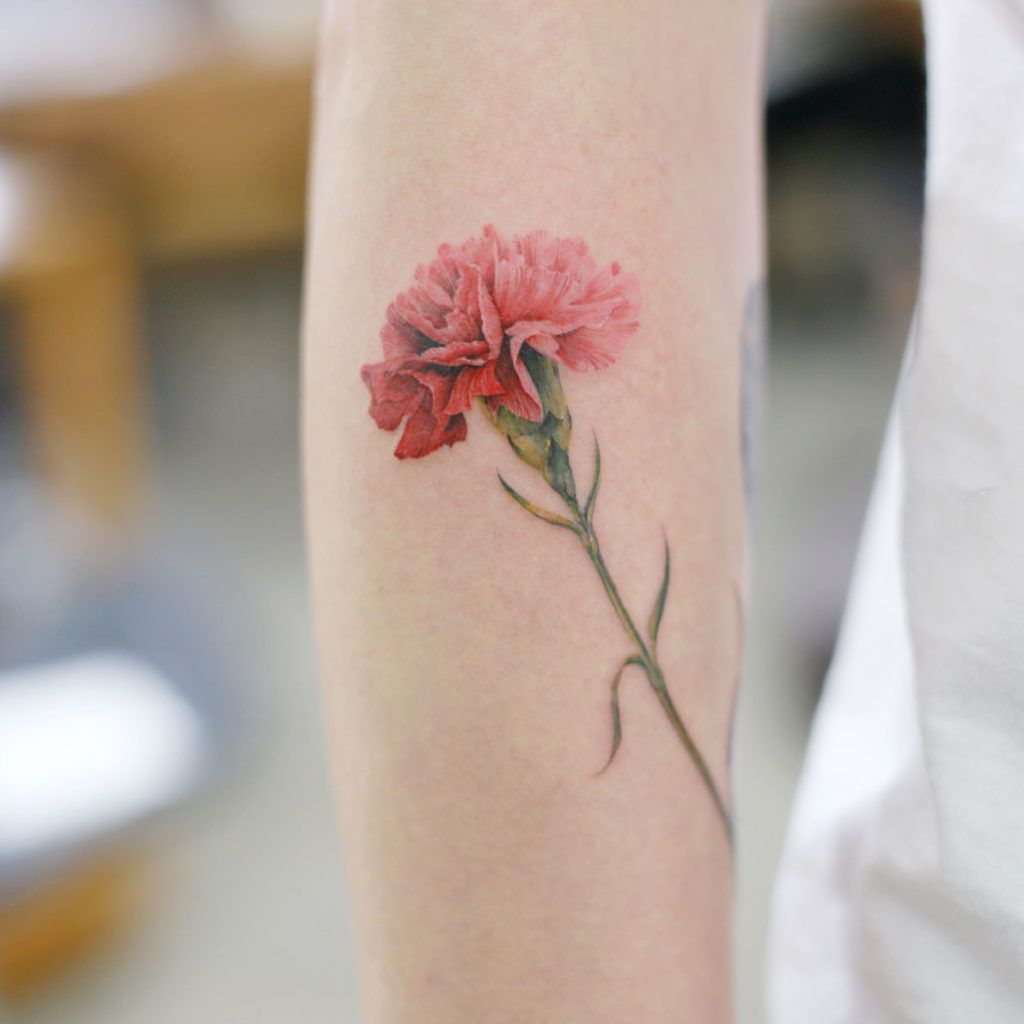 Yellow Carnation Tattoo (8)