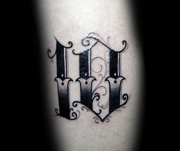 10 Mens Decorative Number Tattoo Design On Arm