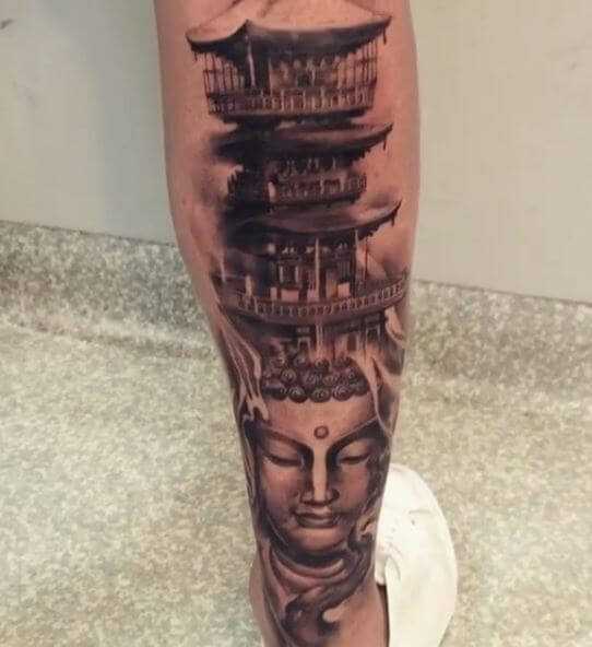 Buddha Tattoo On Leg 31