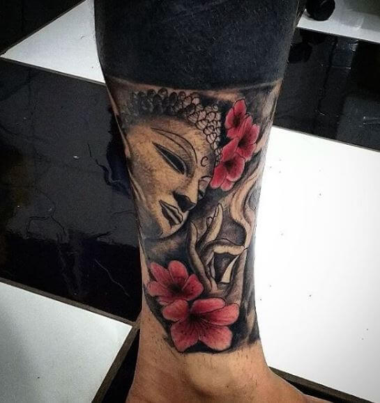 Buddha Tattoo On Leg 32