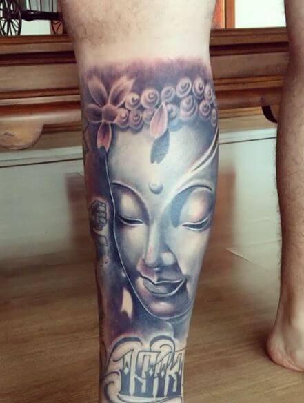 Buddha Tattoo On Leg 8