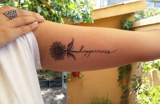 Happiness Sunflower Tattoos