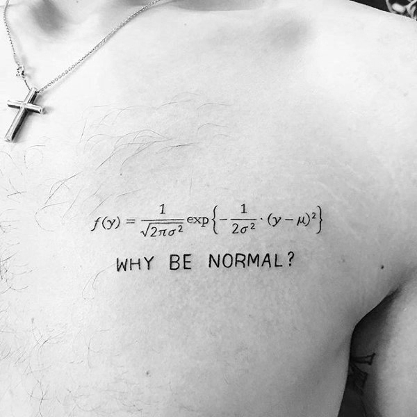 Mathmatical Equation Mens Numbers Chest Tattoo