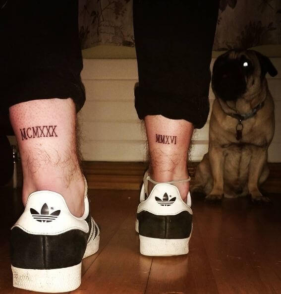 Roman Numeral Tattoos On Ankle