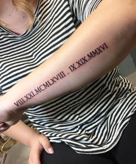 Roman Numeral Tattoos On Arm