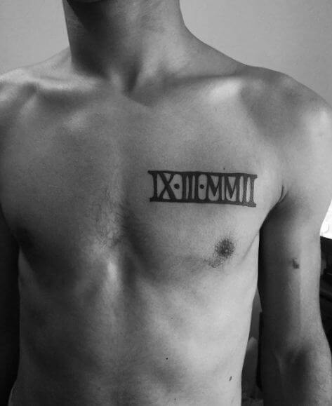 Roman Numeral Tattoos On Chest