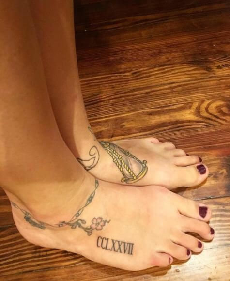 Roman Numeral Tattoos On Feet