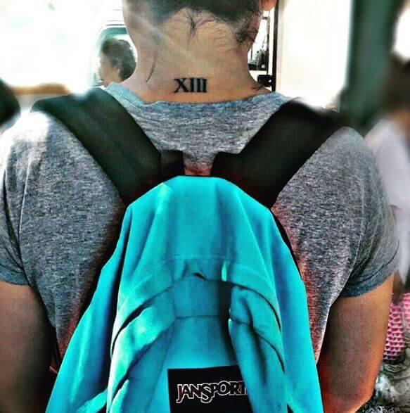 Roman Numeral Tattoos On Neck Back