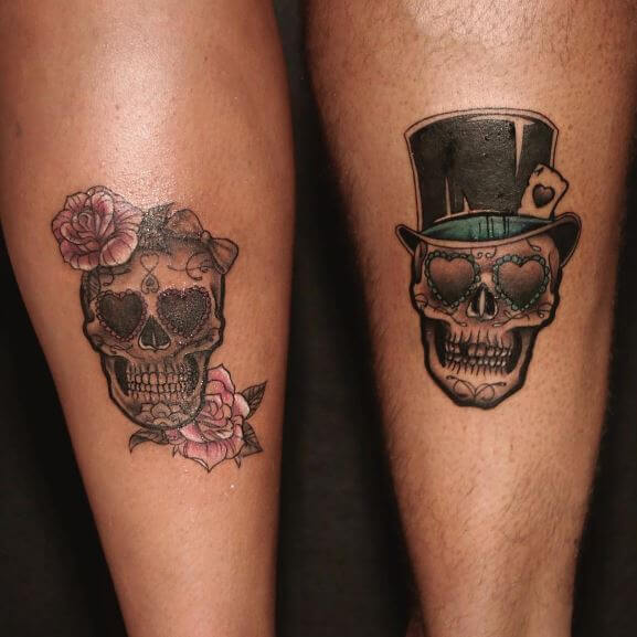 Sugar Skull Tattoo Couple