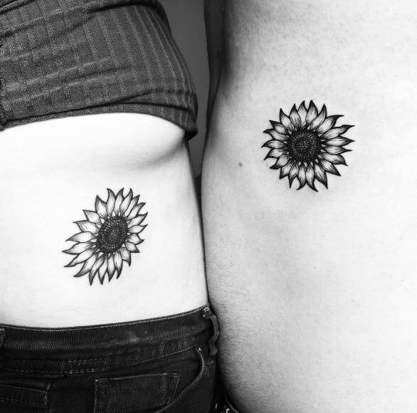 Sunflower Tattoos For Couple