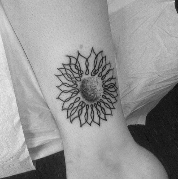 Sunflower Tattoos On Ankle