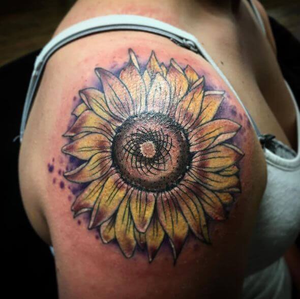 Sunflower Tattoos On Shoulder