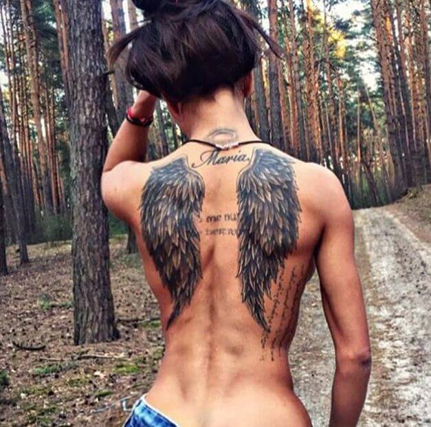 Angel Wings Tattoos On Back For Girls