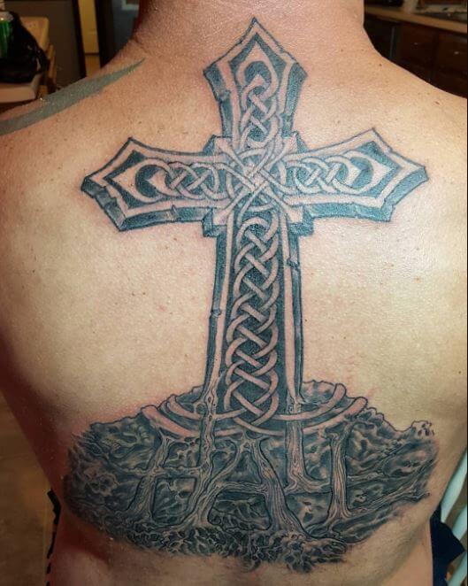 Celtic Cross Back Tattoos